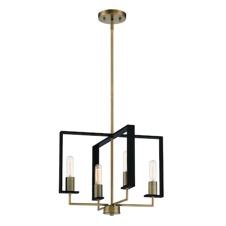 Designers Fountain Chicago Pm 4 Light Modern Old Satin Brass Chandelier For Dining Rooms D233M-4CH-OSB